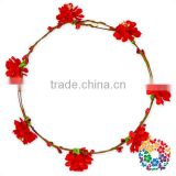 Lovely Sweety Red lily Festival Garland Adjustable Flower Wreath For Wedding