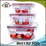 NBRSC Plastic Snap Close Airtight Storage Box 3pcs Square Food Container Set thumbnail-1