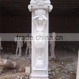 Greek Style Nude Man and Woman Hand Made Marble Pillar thumbnail-3