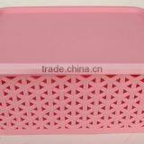 Small Size Plastic Laundry Basket Storage Basket Clothing Bastet With Lid thumbnail-1