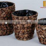 Round Shape Dark Brown Water Hyacinth Garden Planters/pots thumbnail-1