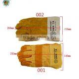 Gold Color Cow Split Welding Short Gloves for Sale