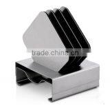 Stainless Steel Coaster 10cm Round Placemats Heat Insulation Coffee Pads Cup Mats With a Holder thumbnail-1