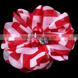 Handmade Fabric Flower With Pearl in Center Headband for Kids Hair Accessories thumbnail-2