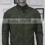 2014 Wholesale Brazil Style Inside Wool Green Leather Jacket For Men thumbnail-1