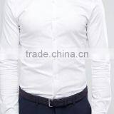 Custom New Design Spread Collar Long Sleeve Mens 98% Cotton 2% Elastane Soft Satin Slim Fit Casual White Business Dress Shirts thumbnail-2
