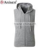Oem Factory Wholesale Fleece Men Hooded Vest thumbnail-1