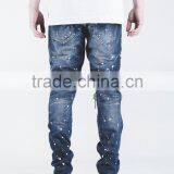 Spandex/Cotton Material and Washed Technics High Quality Men's Biker Jeans thumbnail-3