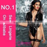 Sexy Leather Nude Teddy Lingeries thumbnail-1