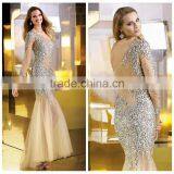Bling Beaded Cocktail Evening Dress One Sleeve thumbnail-1