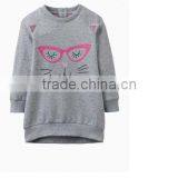 Latest Kids Clothes Wholesale China Baby Clothes 2017 Boutique Clothing Printed Long Sleeve Grey Cotton Latest Blouse Designs thumbnail-1