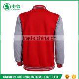 High Qulaity Custom Polyester Cotton Fleece Unisex Plus Size Red Varsity Jacket thumbnail-3
