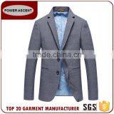 Wholesale Latest Design Royal Mens Fashion 2 Button Blue Suit Jacket Blazer With Sleeve Cuff thumbnail-2