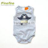 Eco Friendly Baby Clothes Unisex Sleeveless Organic Baby Romper thumbnail-3