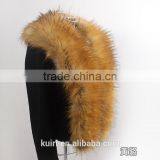 Long Women Fur Collar Fake Fox Fur Raccoon Fur Faux Coat Decor Luxurious Scarf Winter Multi thumbnail-3