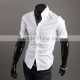 Mens Casual Formal Shirt Short Sleeve Slim Fit Business Shirts thumbnail-2