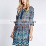 Abstract Print Fit & Flare Dress thumbnail-1