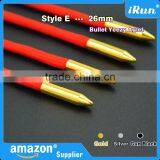 (MOQ:100pcs) Shoelace 26mm Bullet Metal Ends Aglet Tip Replacement for Shoe Lace - Gun Black/Gold/Silver Color Bullet Metal Tips thumbnail-1