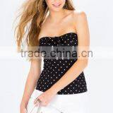 Sex Strapless Polka Dot Print Tube Top Fashion Women Tops thumbnail-2