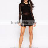 Sexy Cross Front Mesh Insert Jersey Romper Fashion Adult Romper Pattern thumbnail-5
