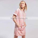 2017 Latest Fashion Half Sleeve Womens Velvet Hoodie Dress thumbnail-6