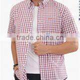 2014 New Design Slim Fit Plaids Short Shirts for Mid Adult Men thumbnail-1