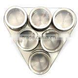 High Quality Useful 6pcs/Set Spice Stainless Steel Magnetic Cruet Condiments Spice Rack Pots Set For Spice thumbnail-4