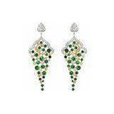 Bridesmaid Sterling Silver Stylish Earrings Inverted Triangle Zircon Drop Earrings