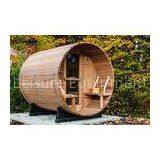 Custom circular dry heat sauna cabins for home / garden / green roofs