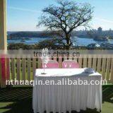 White Polyester Rectangle Table Skirting Table Skirts Table Linen