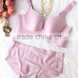 Peach Women Breathable Seamless Bra /ysm 10 Color Push up Wireless Bra Set/ Top Quality Women Bra Panties Two Piece Set thumbnail-2