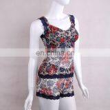 2015 Flower Printed Sleeveless Ladies Bra and Panty Sets Camisole thumbnail-2