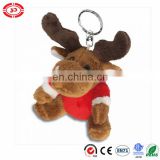 Xmas gift moose in red body holiday kids best love keychain toy