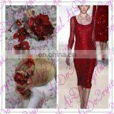 Aidocrystal Red Wedding Hairpiece Hair Flower Bridal Hair Clip Handmade Rhinestone Headpiece Hair Accessories thumbnail-4