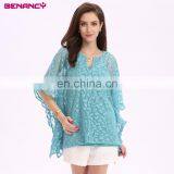 Guangzhou Manufacturer Black Tassel Trim Poncho Blouse thumbnail-2