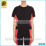 Customized Wholesale Lady Rainbow-striped Fashion Sport T Shirt 2016 thumbnail-1