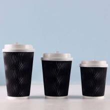 12oz Disposable Kraft Paper Cups for Hot and Cold Drinks Triple Walled Ripple Cups for Coffee Thick And Strong 330 GSM Paper thumbnail-4
