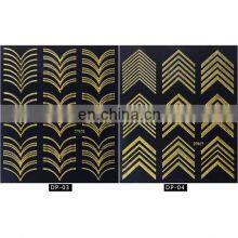 1Set Stickers Nails Gold Tips Patch Metallic Set Designs Flowers Decals Gel Nail Stickers Art Decoration 3D Nail Polish Sticker thumbnail-4