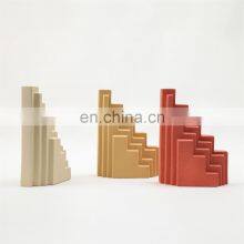 Morandi Color Stairs Shape Table Sculpture Home Accessories Ceramic Decor for Office thumbnail-2