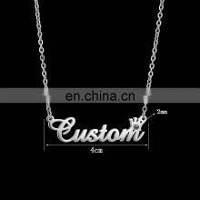 GuangDong fashion sterling 925 sterling silver plated letter custom name plate jewelry personalised necklace for women