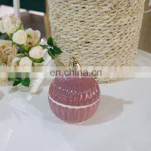 Wholesale Striped Round Jewelry Box Christmas Glazed Ceramic Ornaments for Sublimation thumbnail-4