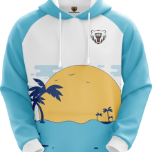 Customized Sublimation Hoodie with Sea and Sun Pattern