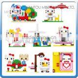 Mini Qute Sembo Kawaii 8 Styles Hello Kitty kt Cat Diamond Plastic Building Block Model Educational Toy