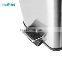 5L Trash Bin Retangular Shape Pedal Soft Close Silver Stainless Steel Color thumbnail-3