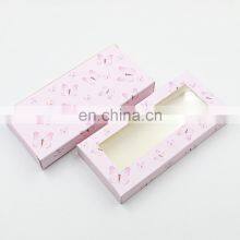 China Supplier Wholesale Customized Printed LOGO Fashion Ivory Board Coated Paper Luxury Pink Eyelash Packaging Card Paper Box