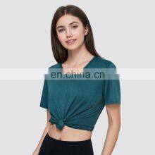 Summer New Lightweight Breathable Mesh Gym Shirt Ladies Casual Sports Workout Running Fitness Yoga Wear T Shirt For Women thumbnail-1