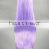 High Quality 100cm Long Straight Gin Tama-Sarutobi Ayame Light Purple Synthetic Anime Wig Cosplay Hair Wig Party Wig thumbnail-5