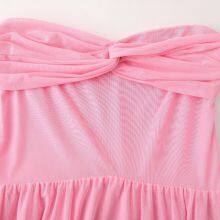 Summer New European and American Cross-border Foreign Trade Women's Clothing Sexy Pleated Solid Color Strapless With Scarf Long Skirt thumbnail-2