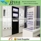 stylish cool white easy mount wall eyeglass display for optical store