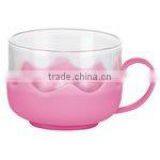 Glass tea coffee cup with plastic handle (150ML)